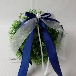 Hochzeitsdeko|CreativAnita 10 St. Autoschleifen in DUNKELBLAU WEISS oder CREME Antennenschleifen