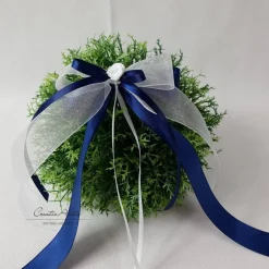 Hochzeitsdeko|CreativAnita 10 St. Autoschleifen in DUNKELBLAU WEISS oder CREME Antennenschleifen