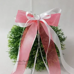 Sale 10 St. Autoschleifen in KORALLE mit WEISS oder CREME - Antennenschleifen zur Hochzeit Accessoires