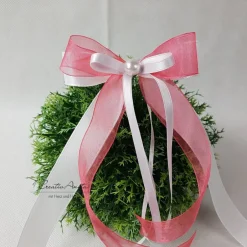 Sale 10 St. Autoschleifen in KORALLE mit WEISS oder CREME - Antennenschleifen zur Hochzeit Accessoires