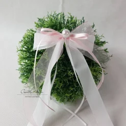Hochzeitsdeko|CreativAnita 10 St. Autoschleifen in ROSA mit WEISS oder CREME - Antennenschleifen zur Hochzeit