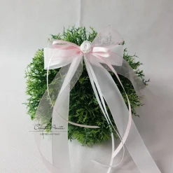 Hochzeitsdeko|CreativAnita 10 St. Autoschleifen in ROSA mit WEISS oder CREME - Antennenschleifen zur Hochzeit