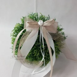 Hochzeitsdeko|CreativAnita 10 St. Autoschleifen in TAUPE mit WEISS oder CREME - Antennenschleifen zur Hochzeit