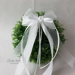 Hochzeitsdeko|CreativAnita 10 St. Autoschleifen WEISS Antenne Hochzeit