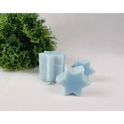 Clearance 5 Stück -  Sterne Seifensterne EISBLUME - BLAU - Kundenpräsent - Adventskalenderfüllung - Schafmilchseife Weihnachtsgeschenke