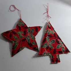 Hot 1 Stern groß und 1 Bäumchen Weihnachten zum Aufhängen, Set 25 Weihnachtsdeko