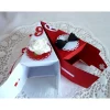 2 Tortenstücke in rot/weiß für Geldgeschenk/Gastgeschenk zur Hochzeit Geldgeschenke