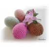 Discount 5 Umhäkelte Ostereier - Ostern,Tischdeko,Gastgeschenk,antike Farben,nostalgisch,boho,altrosa,grau,braun Ostereier