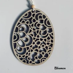Best 7 verschiedene Eieranhänger aus Holz, Holzeier als Dekoration oder Geschenk zu Ostern, filigrane gelaserte Eier Ostereier