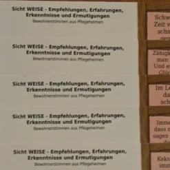 Dankeskarten|Almut Kaplan 5 verschiedene Karten mit Empfehlungen, Erfahrungen, Erkenntnissen und Ermutigungen von Bewohnern aus Pflegeheimen