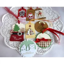 Best 8 weihnachtliche Geschenkanhänger/Tags Geschenkeanhänger