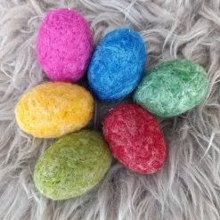 Clearance 6 x OSTEREIER, Filzeier,  Naturmaterial 100% Wolle, ohne Styroporkern, Handmade, Deko Ostereier