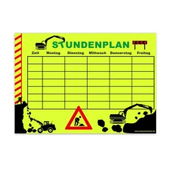 Clearance A4 Neon Stundenplan | Baustelle - wiederbeschreibbar Kinder Einschulung