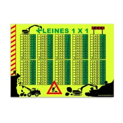 Clearance A4 Neon 1x1 Lernposter | Baustelle Kinder Einschulung