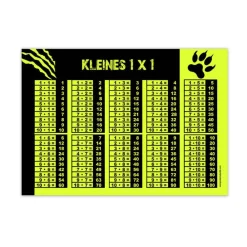 Best A4 Neon 1x1 Lernposter | Tiger Kinder Einschulung