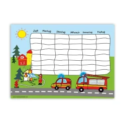 New A4 Stundenplan | Feuerwehr - optional wiederbeschreibbar Kinder Stundenplan