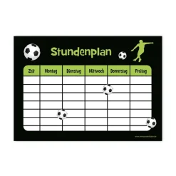 Stundenplan|meinAufkleberladen A4 Stundenplan | Fußballspieler grün - personalisierbar - optional wiederbeschreibbar