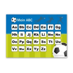 Clearance ABC Lernposter | Fußball blau-grün Kinder Einschulung