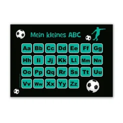 ABC Lernposter | Fußballspieler türkis Kinder Einschulung