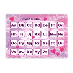 ABC Lernposter | Pastell Herzchen - pink Kinder Einschulung