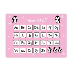 ABC Lernposter | Pinguin - rosa Kinder Einschulung