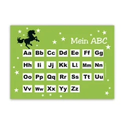 ABC Lernposter | Wildpferd - grün Kinder Einschulung