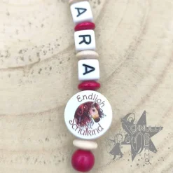 ABC und Rechenkette Zählkette mit Name Pferd -Geschenk zur Einschulung- Kinder Einschulung