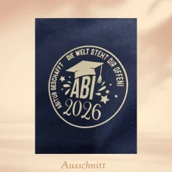 Abi 2026 Abschlusstüte, Geschenk zum Abitur personalisierbar - Blau gemustert Geschenke