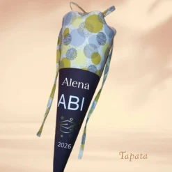Hot Abi 2026 Abschlusstüte Kreise ocker grau Geschenke