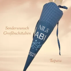 Schultüten|Tapata Design Abi Abschlusstüte Schultüte, Abitur Schultüte -  Abi 2026 blau Dots