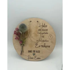 Hot Abschiedsgeschenk, Erzieher Geschenk,  Erzieher Abschiedsgeschenk, Holzschild Trockenblumen,  Kindergarten geschenk, Ges Kinder Danksagungskarten