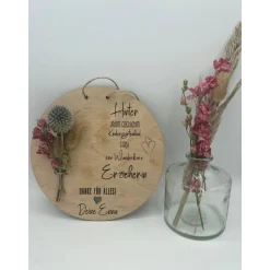 Hot Abschiedsgeschenk, Erzieher Geschenk,  Erzieher Abschiedsgeschenk, Holzschild Trockenblumen,  Kindergarten geschenk, Ges Kinder Danksagungskarten