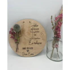 Hot Abschiedsgeschenk, Erzieher Geschenk,  Erzieher Abschiedsgeschenk, Holzschild Trockenblumen,  Kindergarten geschenk, Ges Kinder Danksagungskarten