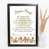 Danksagungskarten|DekowerkSeeger Abschiedsgeschenk Erzieherin personalisiert Hände bunt | Poster Urkunde | Geschenk Kindergarten Danke