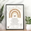 Danksagungskarten|DekowerkSeeger Abschiedsgeschenk Erzieherin personalisiert Herz grün | Poster Urkunde | Geschenk Kindergarten Danke Regenbogen