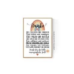 Abschiedsgeschenk Kindergarten Kita Team Erzieherin Geschenk zum Abschied Danke Regenbogen Kinder Danksagungskarten