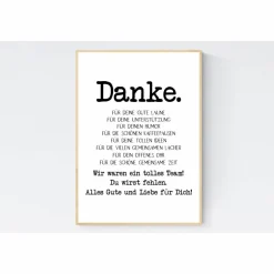 Abschiedsgeschenk Kollege Kollegin Verabschiedung Ruhestand Rente Geschenk Poster Bild schwarz weiß Glückwunschkarten