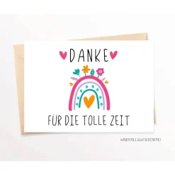 Best Abschiedskarte Kindergarten Kita Erzieherin Grundschule Abschiedsgeschenk Karte Regenbogen Kinder Danksagungskarten
