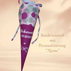 Discount Abschlusstüte - Glückwunsch zum Schulabschluss personalisierbar mit Namen beere Kinder Schultüten