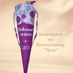 Discount Abschlusstüte - Glückwunsch zum Schulabschluss personalisierbar mit Namen beere Kinder Schultüten