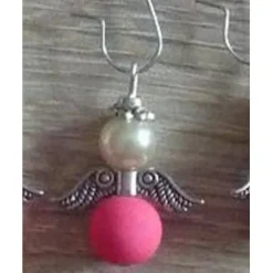 Sale Acht Weihnachtsbaumanhänger Engel -NEON-pink-weiß Baumschmuck