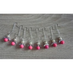Sale Acht Weihnachtsbaumanhänger Engel -NEON-pink-weiß Baumschmuck