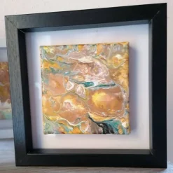 Best Acryl pouring art 2er-Set gerahmt Geschenke
