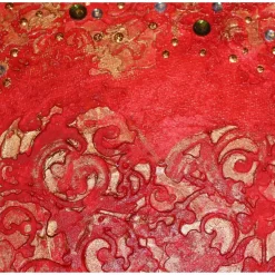 New Acrylbild BAROCKHERZ Gemälde Malerei rundes Gemälde Geschenk rotes Bild abstrakte Kunst Acrylmalerei Herz Kunst