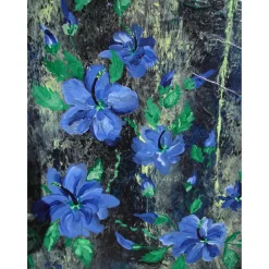 Kunst|Susanne Hiebl...die etwas andere Art! Acrylbild BLAUER HIBISKUS Acrylmalerei auf einem Keilrahmen abstrakte Blüten Wanddekoration blaues Bild
