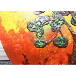 Best Acrylbild FEIGENBAUM Gemälde Malerei auf einem runden Keilrahmen abstrakte Kunst abstrakter Baum Kunst