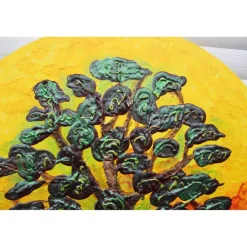 Best Acrylbild FEIGENBAUM Gemälde Malerei auf einem runden Keilrahmen abstrakte Kunst abstrakter Baum Kunst