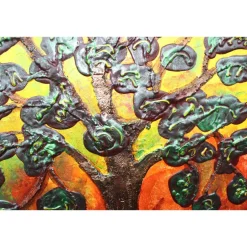 Best Acrylbild FEIGENBAUM Gemälde Malerei auf einem runden Keilrahmen abstrakte Kunst abstrakter Baum Kunst