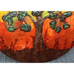 Best Acrylbild FEIGENBAUM Gemälde Malerei auf einem runden Keilrahmen abstrakte Kunst abstrakter Baum Kunst