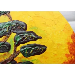 Best Acrylbild FEIGENBAUM Gemälde Malerei auf einem runden Keilrahmen abstrakte Kunst abstrakter Baum Kunst